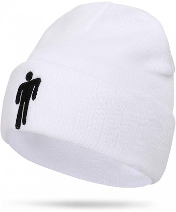 Skullies & Beanies Billie Eilish Merch Hot Topic Logo Beanie Knit Hat Stretchy Cap for Men Women - White. - CN18UWZH7AM $18.68