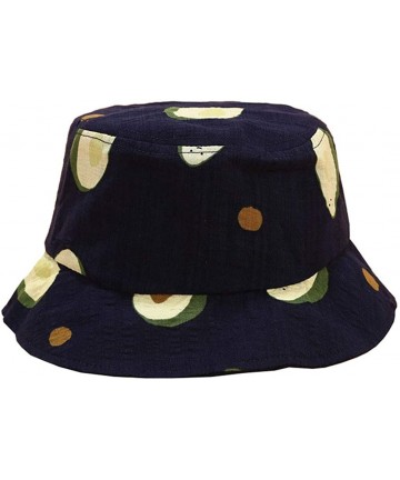 Bucket Hats Bucket-Hat Avocado Packable-Fisherman Reversible - Outdoor Sun Beach Cap for Parent-Child - Navy - C118TK7XDET $2...