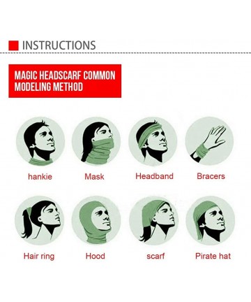 Headbands Fashion Face Mask Bandanas Sports & Casual Headwear Seamless Neck Gaiter- Headwrap- Balaclava- Helmet Liner - CI197...