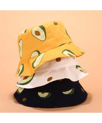 Bucket Hats Bucket-Hat Avocado Packable-Fisherman Reversible - Outdoor Sun Beach Cap for Parent-Child - Navy - C118TK7XDET $1...