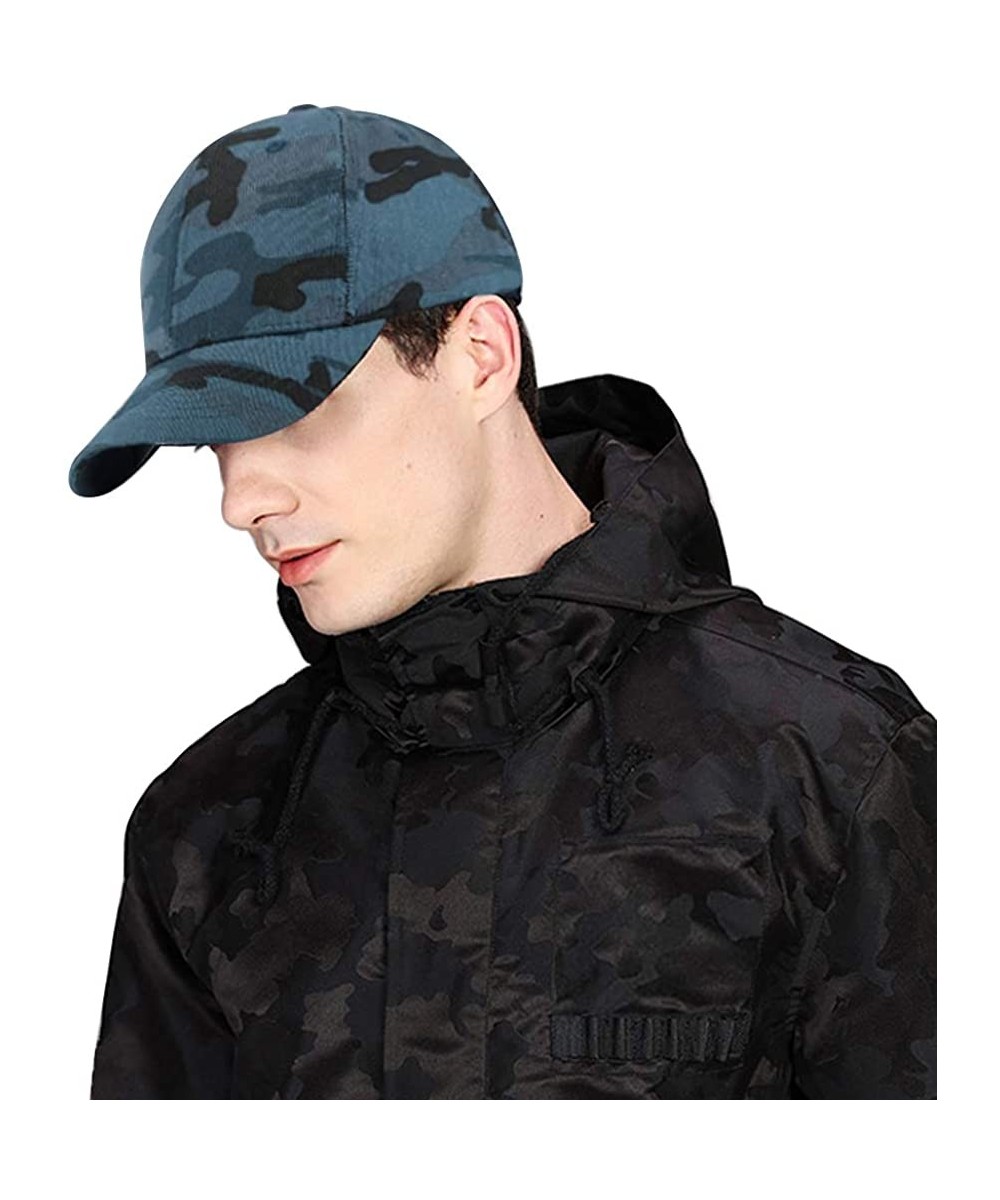 Baseball Caps Structured Camouflage Baseball Caps for Men Women Outdoor Hunting Hats - Denim - CK18QQN859Q $17.78
