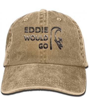 Cowboy Hats Eddie Would Go Trend Printing Cowboy Hat Fashion Baseball Cap for Men and Women Black - Natural - CX180GUEIML $16.45