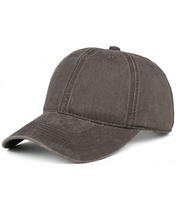 Baseball Caps Vintage Washed Distressed Cotton Dad Hat Baseball Cap Adjustable Polo Trucker Unisex Style Headwear - C417YCO72...