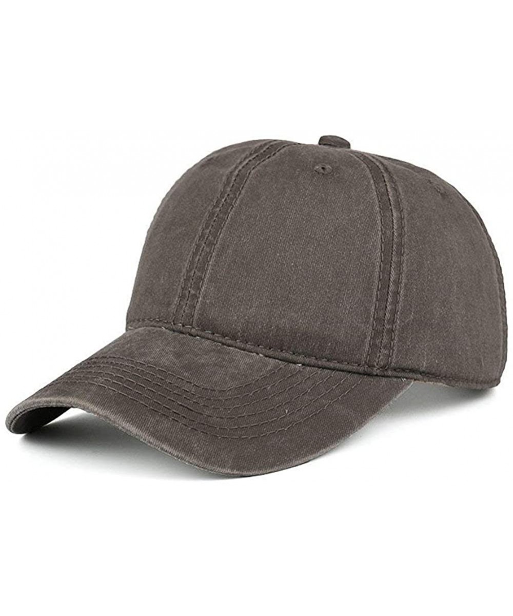 Baseball Caps Vintage Washed Distressed Cotton Dad Hat Baseball Cap Adjustable Polo Trucker Unisex Style Headwear - C417YCO72...