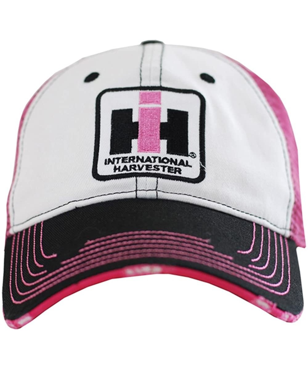 Baseball Caps Two Tone Distressed Trucker Cap Womens Pink - C311C4YXAY9 $26.89
