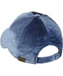 Baseball Caps Unisex Soft Velvet Crushable Blank Adjustable Baseball Cap Hat - Denim - CJ187DRR5N2 $17.96