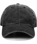 Baseball Caps Unisex Washed Dyed Cotton Adjustable Solid Baseball Cap - Dfh068-black - CJ184YN2I7A $14.95