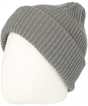 Skullies & Beanies Knitted Ribbed Beanie Hat Basic Plain Solid Watch Cap AC5846 - Loosetype_grey - CV18KMO06NY $20.71
