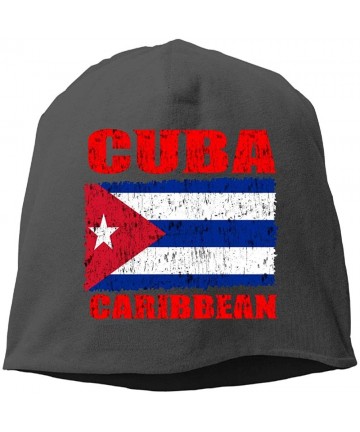 Skullies & Beanies Flag of Cuban Cuba Vintage Winter Beanie Skull Cap Warm Knit Ski Slouchy Hat Durable - Black - CR18I6EQTOD...