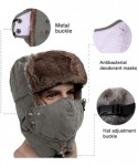 Balaclavas Warm Winter Trapper Ushanka Hat Unisex Faux Fur Hunting Ear Flap Hat with Chin Strap and Breathable Facemask - CO1...