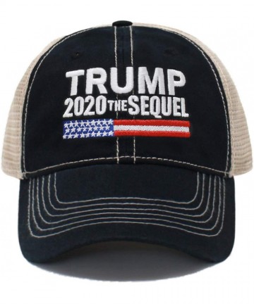 Baseball Caps Trump 2020 The Sequel Campaign Rally Embroidered US Trump MAGA Hat Baseball Trucker Cap TC101 - Tc101 Black - C...