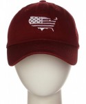 Baseball Caps Embroidery Classic Cotton Baseball Dad Hat Cap Various Design - Usa Burgundy - CP17X0HCA8Z $16.84
