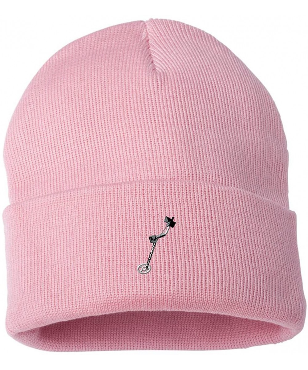 Skullies & Beanies Metal Detector Custom Personalized Embroidery Embroidered Beanie - Light Pink - CH12N76U8OU $23.20