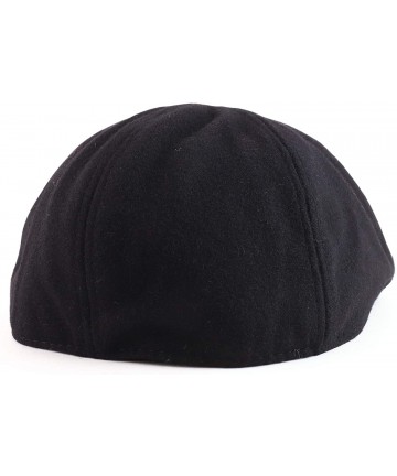 Newsboy Caps Melton Woven Wool Comfortable Fit Ivy Cap - Black - CC12MAO8BB0 $34.93
