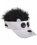 Baseball Caps Big Boys' Flair Hair Visor Lion Face - Panda W/ Black Hair - CY11KL16ZUJ $14.63