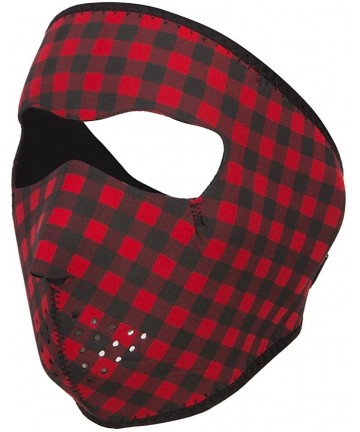 Balaclavas Neoprene Full Face Glow Mask - Red Black - C5180L8RXK7 $34.04