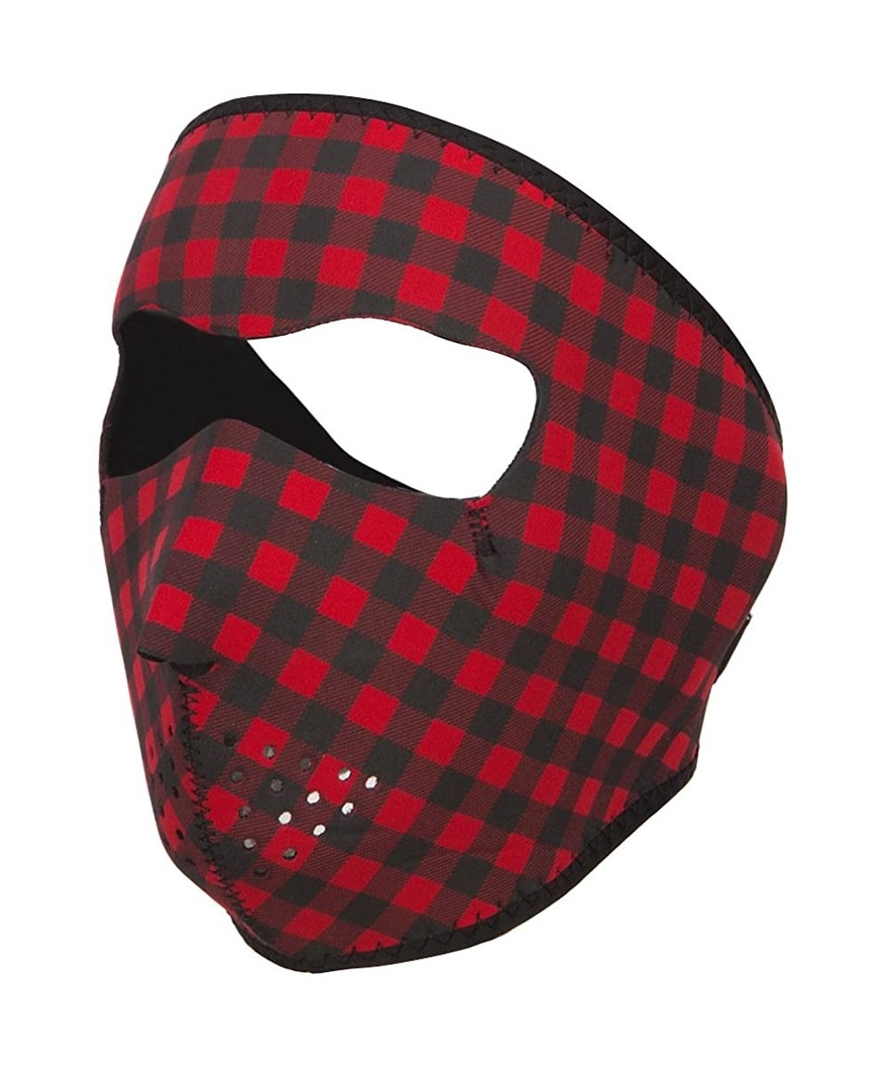 Balaclavas Neoprene Full Face Glow Mask - Red Black - C5180L8RXK7 $34.04