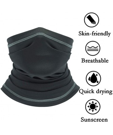 Balaclavas Summer Neck Gaiter Scarf- Cooling Cycling Mask- Breathable Fishing Mask Face Bandana - Dark Gray - CE198OHQ7EK $15.55