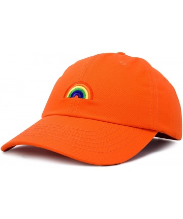 Baseball Caps Rainbow Baseball Cap Womens Hats Cute Hat Soft Cotton Caps - Orange - CR18MD3X7AW $18.03