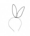 Headbands Black Rhinestone Tilted Side Bunny Ears Headband - C117YHQ0COO $13.71