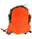Skullies & Beanies Trooper Ear Flap Cap w/Faux Fur Lining Hat - Orange Faux Rabbit - CH113S8W5PV $22.02