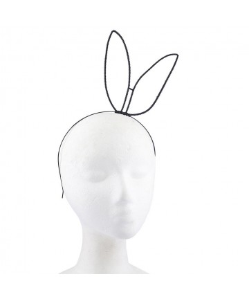 Headbands Black Rhinestone Tilted Side Bunny Ears Headband - C117YHQ0COO $13.71