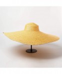 Sun Hats Women's Fashion Sun Hat Extra Large Brim Straw Hat Summer Beach UV Ray Blocking Outdoor Wedding Cap - Yellow - CJ18Y...
