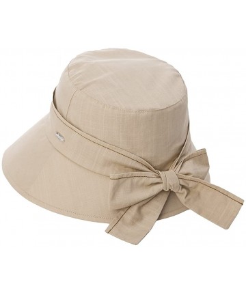 Sun Hats Womens UPF50+ Summer Sunhat Bucket Packable Wide Brim Hats w/Chin Cord - 89055_khaki - CR183IDI2KA $26.55
