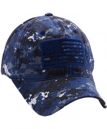 Baseball Caps USA American Flag Baseball Cap Military Army Operator Adjustable Hat - Navy Camo - C512FUXPOB3 $23.60