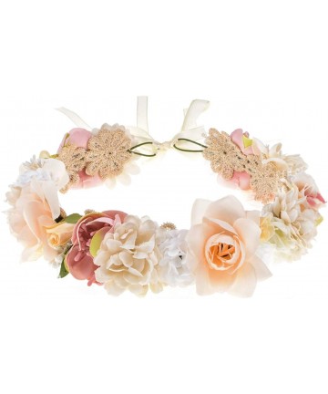Headbands Handmade Rose Flower Wreath Crown Halo for Wedding Festivals - C - CS19423DLCE $17.96