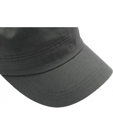 Baseball Caps Cadet Army Cap - Military Cotton Hat - Dark Grey - C112GW5UUUX $15.37