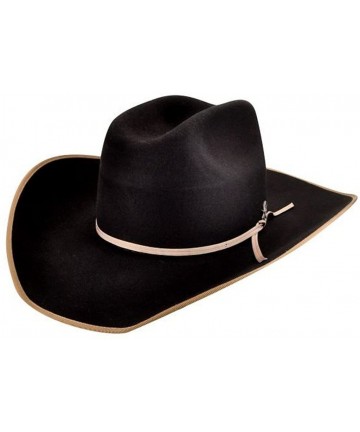 Cowboy Hats Men's Emmett 3X Wool Felt Cowboy Hat - W1503f-Black - Black - CN122VE10HB $39.41