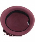 Bucket Hats Women's 100% Wool Church Dress Cloche Hat Plumy Felt Bucket Winter Hat - Dark Purple - CB186L3MROE $30.73