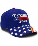 Baseball Caps Donald Trump 2020 Hat Keep America Great 3D Embroidery KAG MAGA Baseball Cap USA Flag - Blue B - CO18WA8QN9S $1...