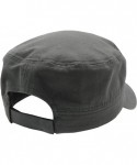 Baseball Caps Cadet Army Cap - Military Cotton Hat - Dark Grey - C112GW5UUUX $15.37