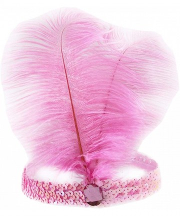 Headbands Sequins Feather Headpiece 1920s Carnival Party Event Vintage Headband Flapper - Pink - C018YA2Z9XQ $13.97