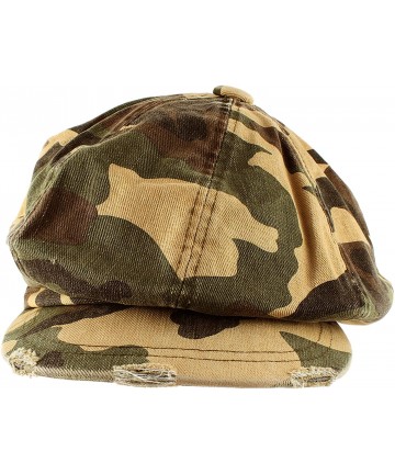 Newsboy Caps Men's Women's Unisex Cotton Packable Camouflage Newsboy Cap Gatsby Hat - Sand - CZ11LHPI3DF $16.91