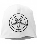 Skullies & Beanies Man Skull Cap Beanie Goat Pentagram Headwear Knit Hat Warm Hip-hop Hat - White - CS18KLL2HSU $20.18