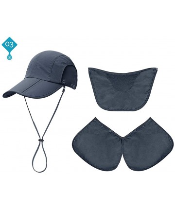 Sun Hats Sun Caps Fishing Hats UPF 50+ with Neck Flap Face Cover Sun Cap for Men Women Summer Outdoor Hat - Black - CJ183RWMN...