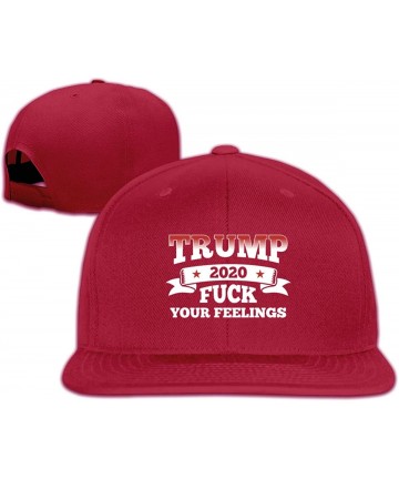 Baseball Caps Trump 2020 Fuck Your Feeling Snapback Hat Adjustable Casual Flat Bill Baseball Caps Men - Dark Red - CP196XQZ6E...