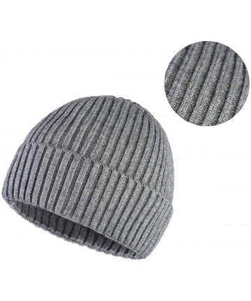 Skullies & Beanies Beanie Hat for Men Women Knit Slouchy Skull Cap Winter Unisex Rolled Up Hats - Gray - CX193ZSNZXC $13.56