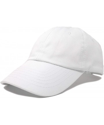 Baseball Caps Youth Childrens Cotton Cap Plain Hat Black Khaki Navy Pink Red White - White - CB12N42JJOI $13.73