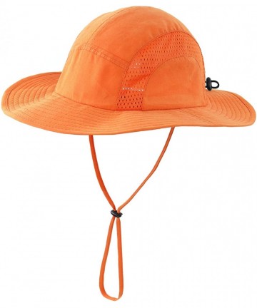 Sun Hats Men's Sun Hat UPF 50+ Wide Brim Bucket Hat Windproof Fishing Hats - N Orange - CM198XMHC4A $19.66