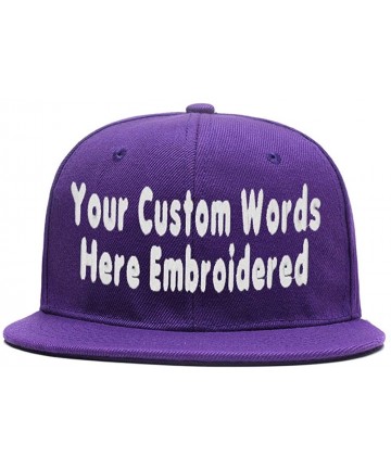 Baseball Caps Custom Embroidered Hip-hop Hat Personalized Adjustable Hip-hop Cap Add Your Text - Purple - CF18H5EW4MD $24.87