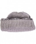 Skullies & Beanies Womens Winter Knit Plush Fleece Lined Beanie Ski Hat Sk Skullie Various Styles - Button Beige - CO18UYXUER...