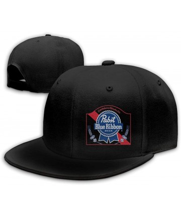 Baseball Caps Pa-BST Blue Ri-bbon Beer Logo Hip Hop Baseball Cap -Flat Trucker Hats for Mens&Womens - Black - CP18LAQDMLL $15.80