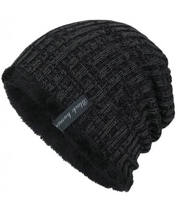 Skullies & Beanies Unisex Knit Cap Hedging Head Hat Beanie Cap Warm Outdoor Fashion Beret - Black - CD18I9L4G78 $11.45