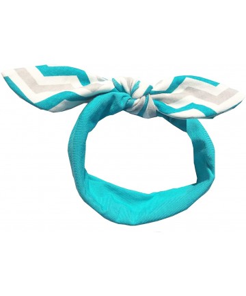 Headbands Knot Hairband - Teal Chevron - CC12N2E9QE0 $12.08