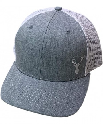 Baseball Caps Deer and Antlers Snapback Hat Curved Bill Trucker Mesh Back - Heather Grey/White - CQ18QI658T7 $41.89