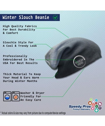 Skullies & Beanies Custom Slouchy Beanie Basset Hound B Embroidery Skull Cap Hats for Men & Women - Navy - C018A56XMG0 $24.30